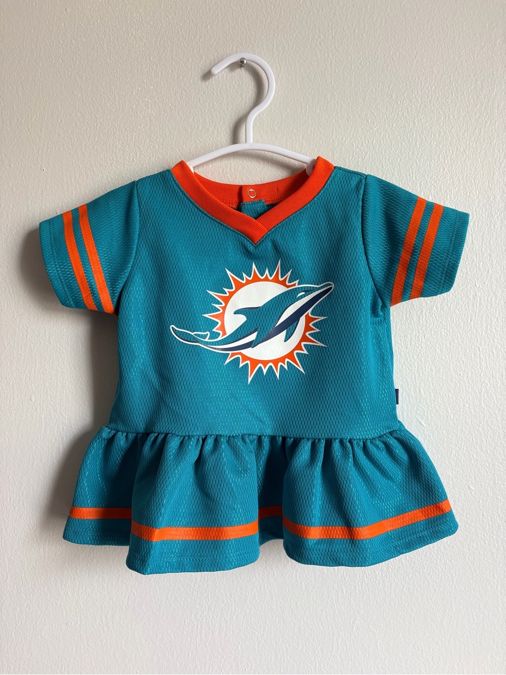NFL Teal and Orange Girls' Peplum Team Tee